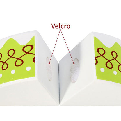 SOKA Wooden Birthday Party Cream Cake Pretend Role Play Toy Food Set for Kids