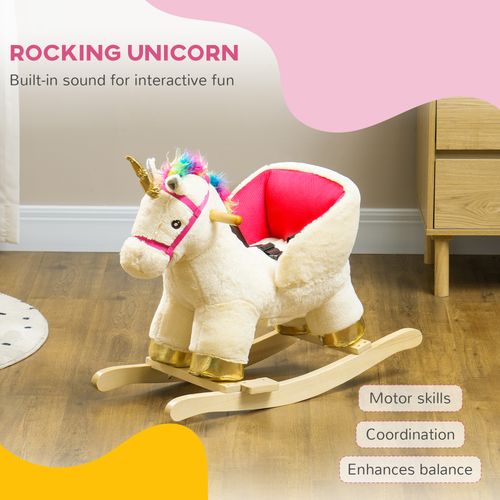 AIYAPLAY Rocking Horse Ride on Unicorn with Realistic Sound for 18-36 Months