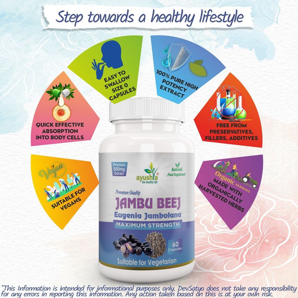 Jambu Bij Capsule - Supports Sugar, Anti-Inflammatory, Astringent, High-Quality Syzygium Cumini Supplement