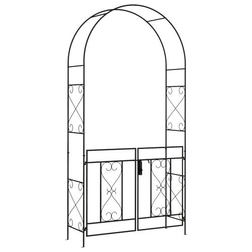 Outsunny Metal Garden Arch with Double Gate, Garden Arbor Climbing Plants