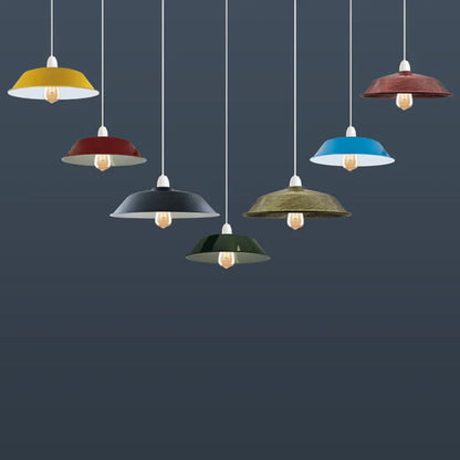 Burgundy Retro Vintage Lampshade E27 Industrial Pendant Metal 36cm Light