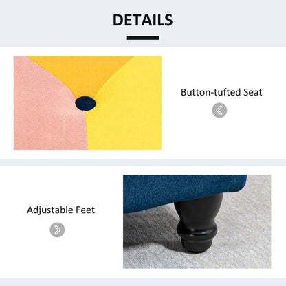 HOMCOM 114x47x47cm Velvet Storage Ottoman - Button-tufted Footstool Box for Stylish and Organized Home