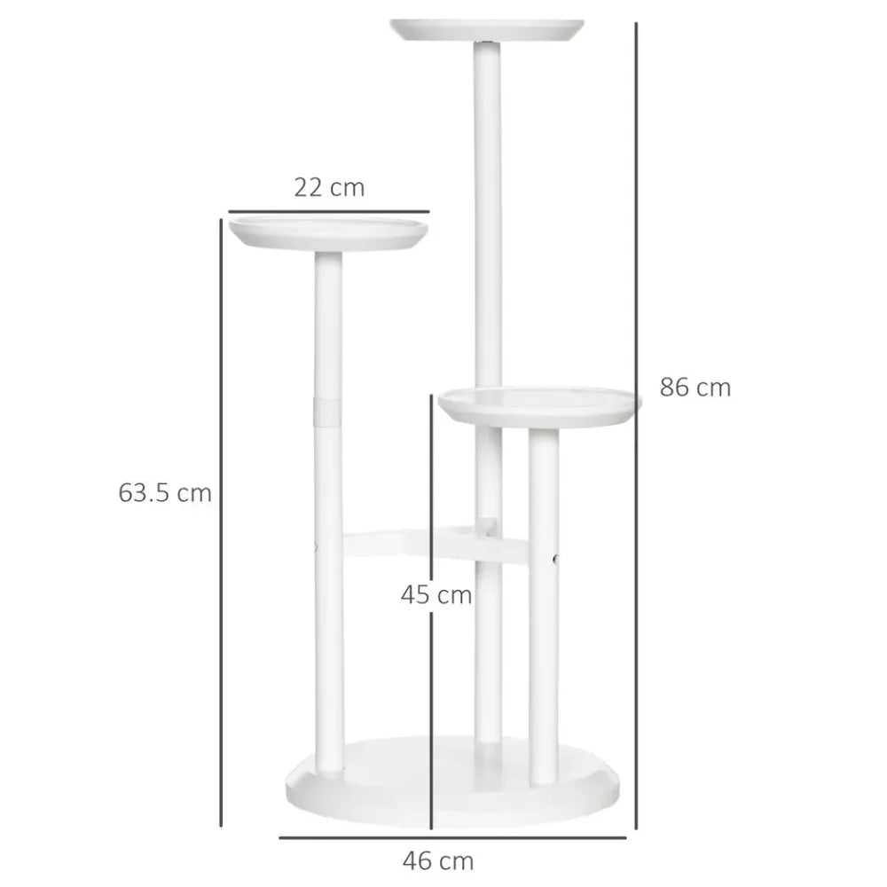 High-Quality 3 Tiered Bamboo Plant Stand - Indoor/Outdoor - White
