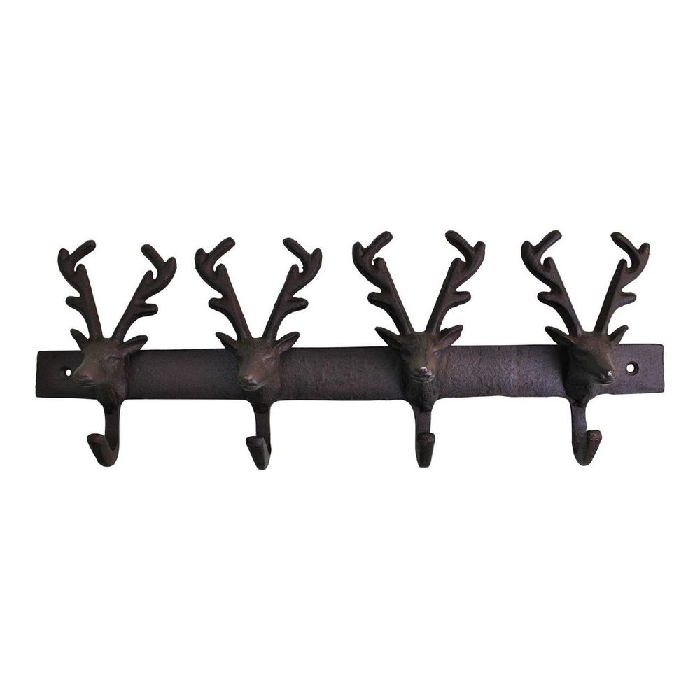 Rustic Reindeer Cast Iron Wall Hooks