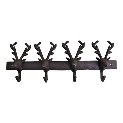 Rustic Reindeer Cast Iron Wall Hooks