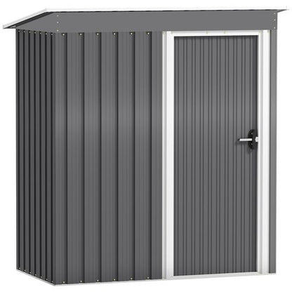 Outsunny 5 x 3ft Garden Storage Shed Sliding Door Sloped Roof Tool, Grey