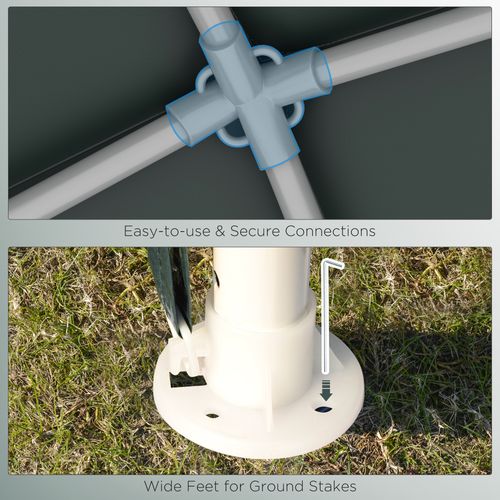 Outsunny Garden Gazebo Marquee Party Tent Wedding Canopy Patio Green 2.7 x 2.7m