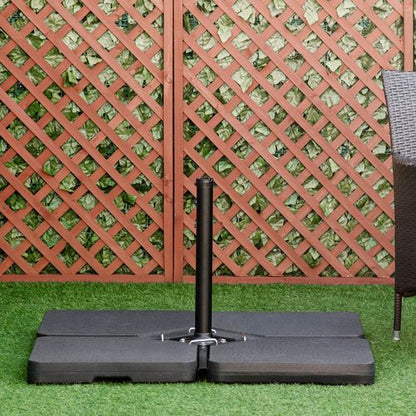 Outsunny Set of 4 Parasol Base Stand Weights for Cantilever Umbrella, Black