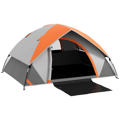 Outsunny Camping Tent, 2 Man Dome Tent, 3000mm Waterproof, with Sewn-in Groundsheet, Carry Bag and Top Hook, for Fishing Hiking Festival