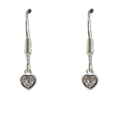 Cubic Zirconia Heart Drop Earrings | Ideal Birthday or Christmas Gift