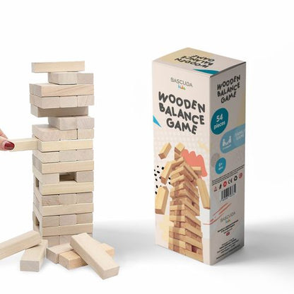 Bascuda Classic Wooden Wooden Balance Tumbling Tower Game