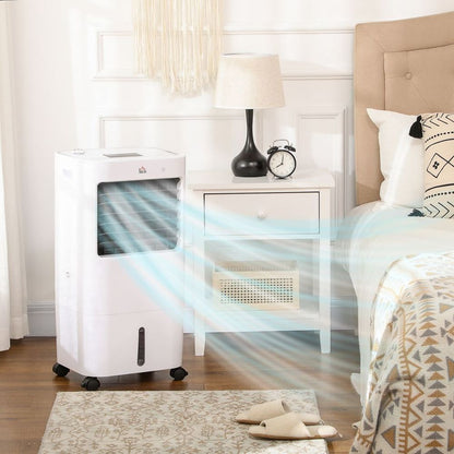 HOMCOM Evaporative Air Cooler Fan Humidifier, Portable & Powerful - Perfect for Home & Office
