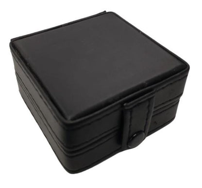 Premium Mini Travel Alarm Clock in Black Leather Box - Top Quality