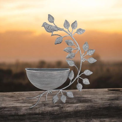 42CM GREY METAL GARDEN PLANTER