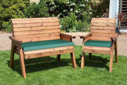 Charles Taylor Three Seater Companion Set with Angled Tray - Handcrafted in Britain, Rustproof, Rot Free - 10 Year Guarantee