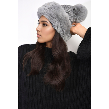 Faux Fur Knitted Winter Hat