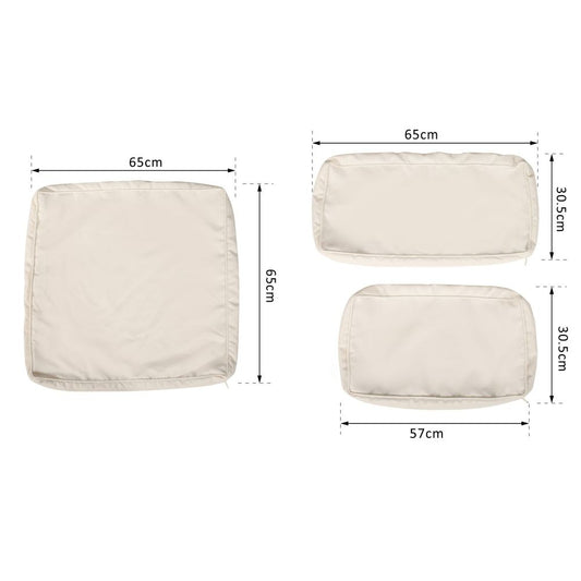 12-Piece Cushion Cover Replacement for Outdoor Garden Rattan Furniture Beige