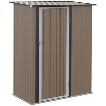 Premium Steel Garden Shed Brown | Lockable Door | Weather-resistant | Outdoor Storage Solution