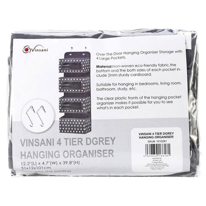 VINSANI 4TIER DGREY HANGING ORGANISER 1010281