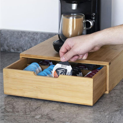 Bamboo Tassimo Coffee Pod Drawer | Store 64 Pods | M&W