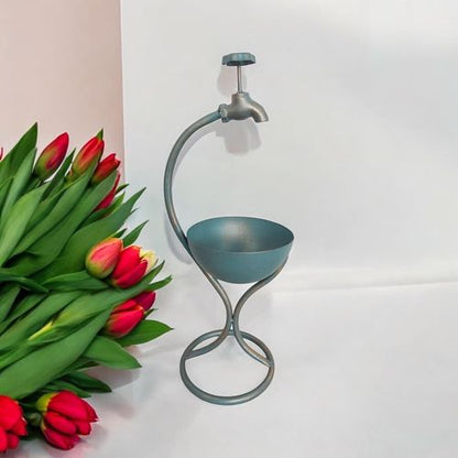 57CM BLUE METAL GARDEN PLANTER