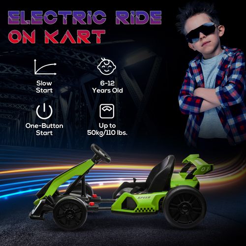 HOMCOM 24V Electric Go Kart for Kids with Adjustable Seat