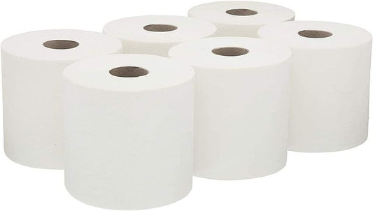 ASPECT Kitchen Rolls Centrefeed (24 Rolls, White) | 2 Ply Embossed Pattern Paper Towels | Strong and Absorbent Tissue Paper | UK Supplier | Wipe Away | Perfect for Commercial & Kitchen Use