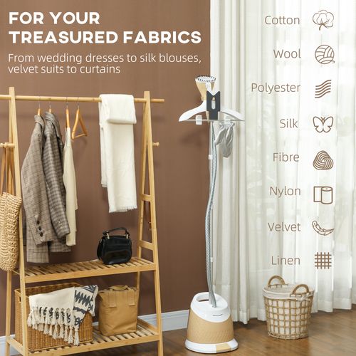 HOMCOM Clothes Steamer, Garment Steamer Clothing Wrinkle Remover, Gold Tone