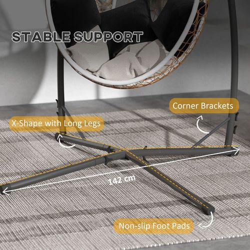 Outsunny Hammock Chair Stand, Steel Frame Hammock Stand Only, Black