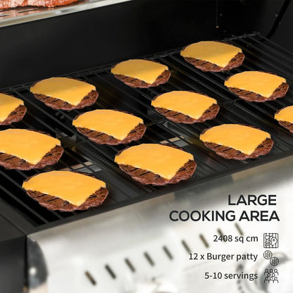 Outsunny 3 Burner Propane Gas BBQ Grill - See-through Lid, Thermometer - High Quality, Professional Seller