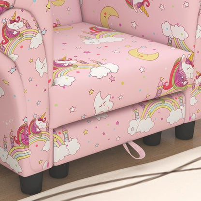 AIYAPLAY 2 Piece Kids Sofa Set with Unicorn Design, for Nursery
