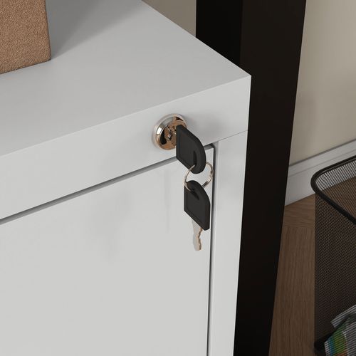 Homcom 3 Drawer Filing Cabinet Steel File Cabinet for A4 Letter Size White