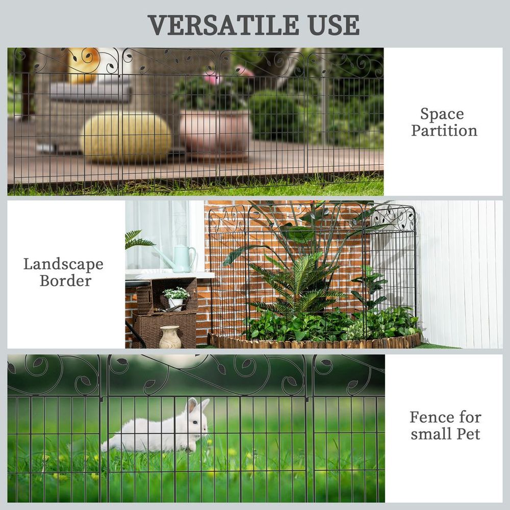 Premium 4PCs Garden Fencing Panels - Elegant Flower Bed Border Edging - Animal Barrier - High Quality