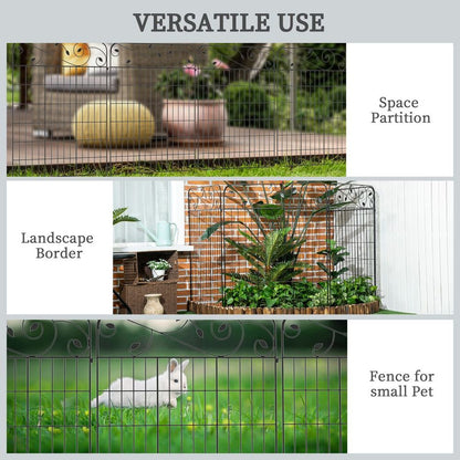 Premium 4PCs Garden Fencing Panels - Elegant Flower Bed Border Edging - Animal Barrier - High Quality