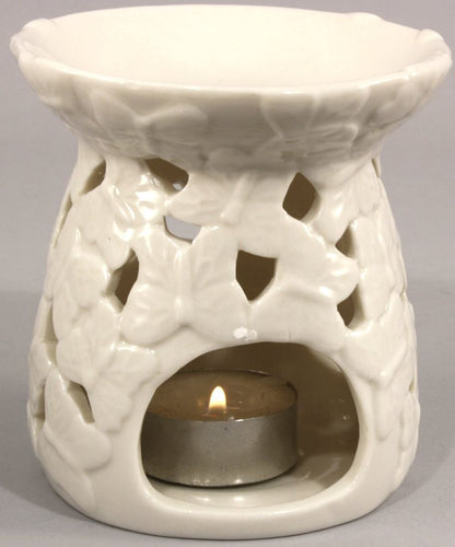 Premium White Ceramic Butterfly Oil Burner