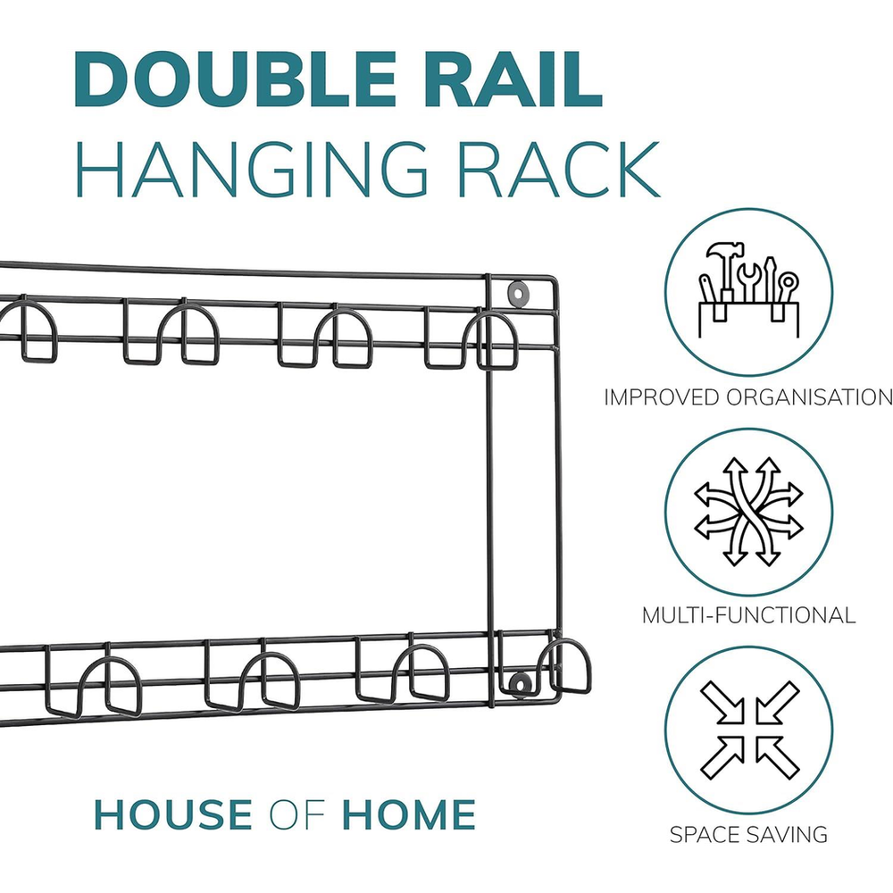 Premium 11 Hook Two-Tier Tool Holder - Organize Your Tools in Style