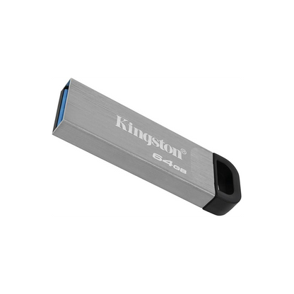 Kingston DataTraveler Kyson USB 3.2 Gen 1 Flash Drive 64GB - Stylish Capless Metal Case