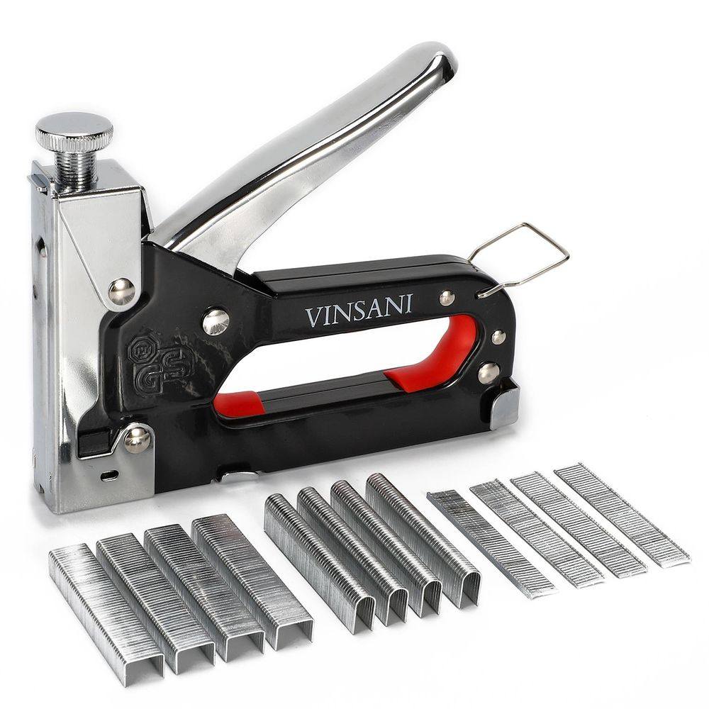 Heavy Duty Stainless Steel Metal Staple Tacker Gun with Staples