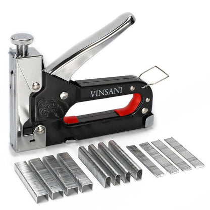 Heavy Duty Stainless Steel Metal Staple Tacker Gun with Staples