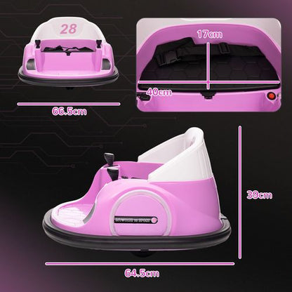 AIYAPLAY 360° Rotation 12V Kids Bumper Car w/ Remote Control