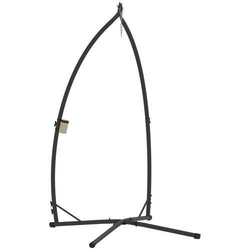 Outsunny Hammock Chair Stand, Steel Frame Hammock Stand Only, Black