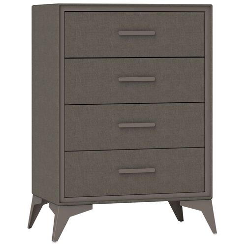 Homcom 4 Drawer Chest of Drawers, Fabric Dresser with Steel Frame, Brown