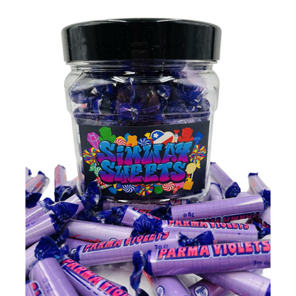 Simway Sweets Jar 580g - Swizzels Parma Violets - Individually Wrapped Sweets - Approximately 65 Pieces