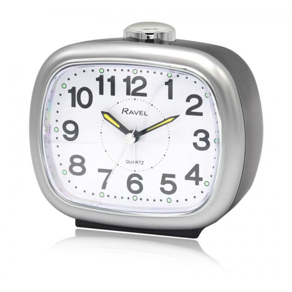Ravel Large Sized Bedside Quartz Alarm Clock Black/Silver RC045.13