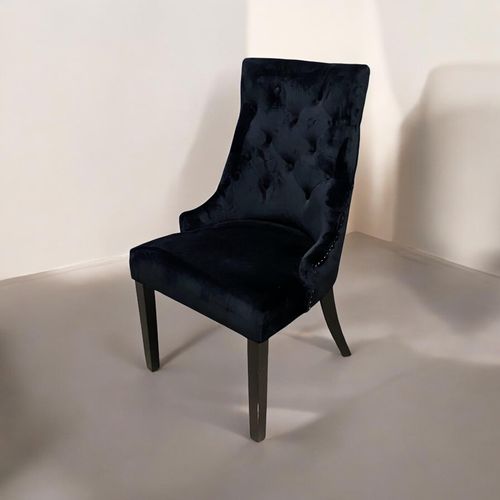 BLACK VELVET DINING CHAIR 91x56x66cm