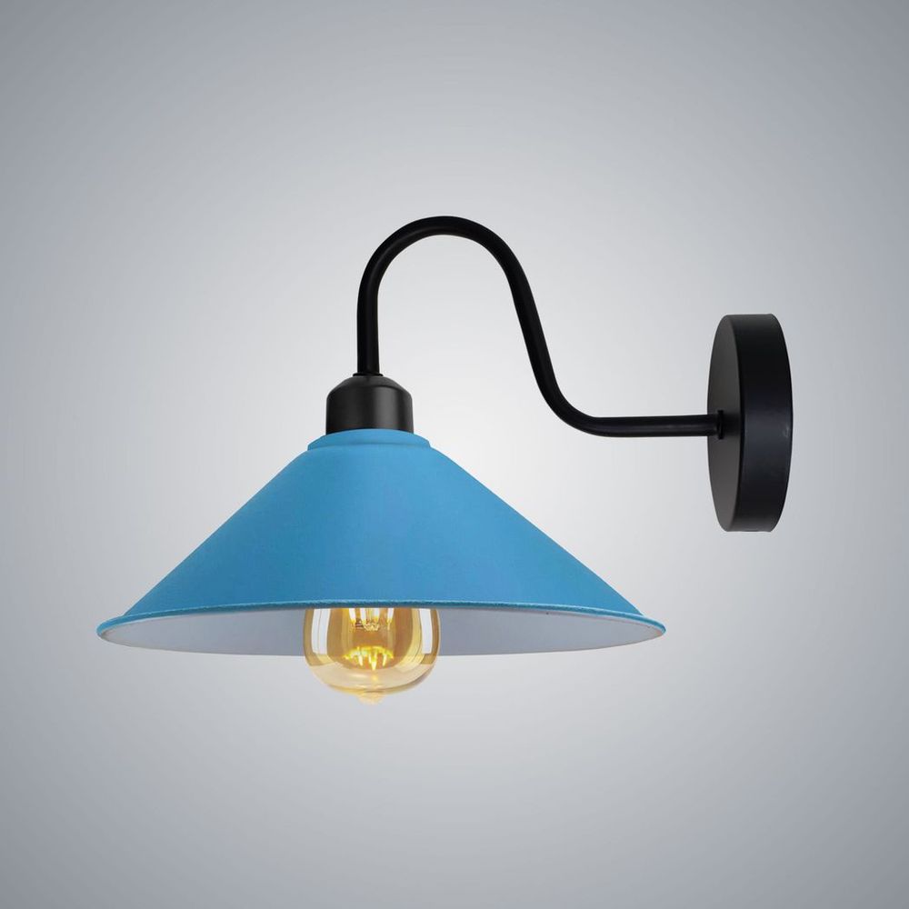 Elegant Blue Wall Light Fixture, E27 Base, Vintage Style, Dimmable, High Quality, 3-Year Warranty