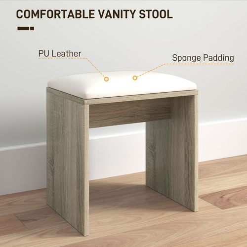 HOMCOM Dressing Table with Mirror and Stool, Makeup Desk for Bedroom