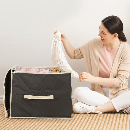 2pc Deluxe Storage Bags Black - Enormous Capacity - Premium Material - Clear Window - Strengthened Design - Multifunctional