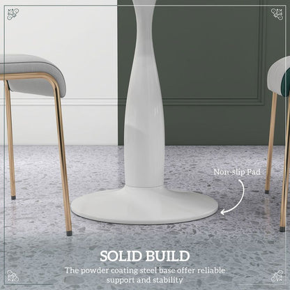 HOMCOM Round Dining Table with Steel Base for Living Room, Dining Room