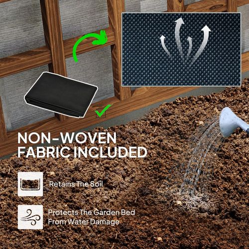 Outsunny Wooden Garden Planters with Trellis for Vine Climbing Plants Brown